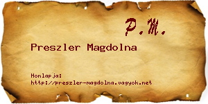 Preszler Magdolna névjegykártya